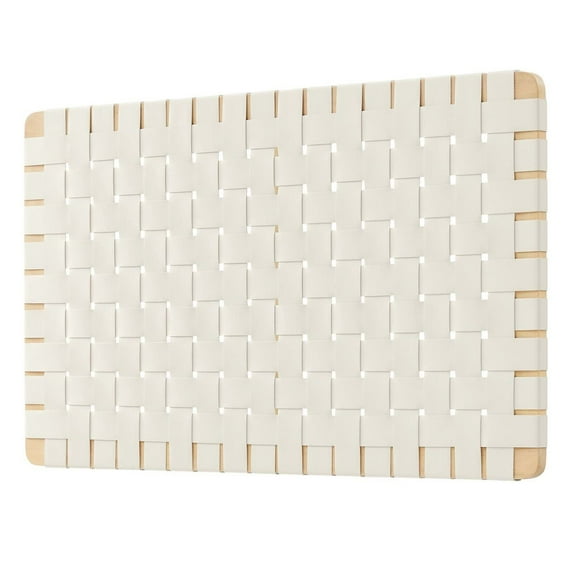 Headboard, Twin Size, Natural Beige, Vegan Leather, Bedroom, Modern Contemporary HB36744