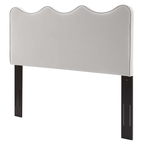 Headboard, Twin Size, Velvet, Light Grey Gray, Modern Contemporary Urban Design, Bedroom Master Guest Suite