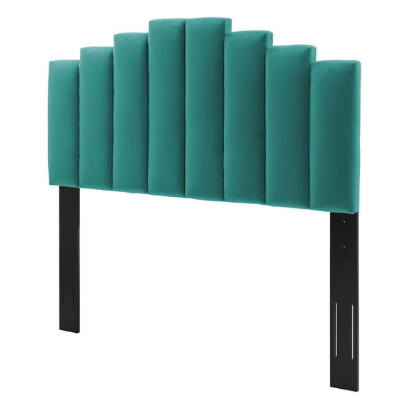 Headboard, Twin Size, Velvet, Teal Blue, Modern Contemporary Urban Design, Bedroom Master Guest Suite
