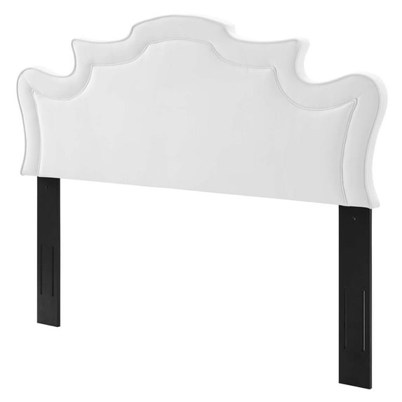 Headboard, Twin Size, White, Velvet, Modern Contemporary Mid-Century French Country, Mid Century Bedroom Master Guest Suite Room