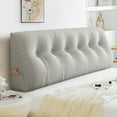 thumbnail image 1 of Headboard Wedge King Triangular Bed Pillow for Headboard Bolster Pillow with Removable Cover, Daybed Bunk Bed Pillows for Sitting up, Reading or Working in Bed, Light Gray, 1 of 7