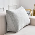 thumbnail image 1 of Headboard Wedge Pillow 23.6In Triangle Bedside Backrest Multifunctional Bed Rest Back Support Pillow For Reading Sitting Working(Light Gray-S 60X35X20Cm), 1 of 7