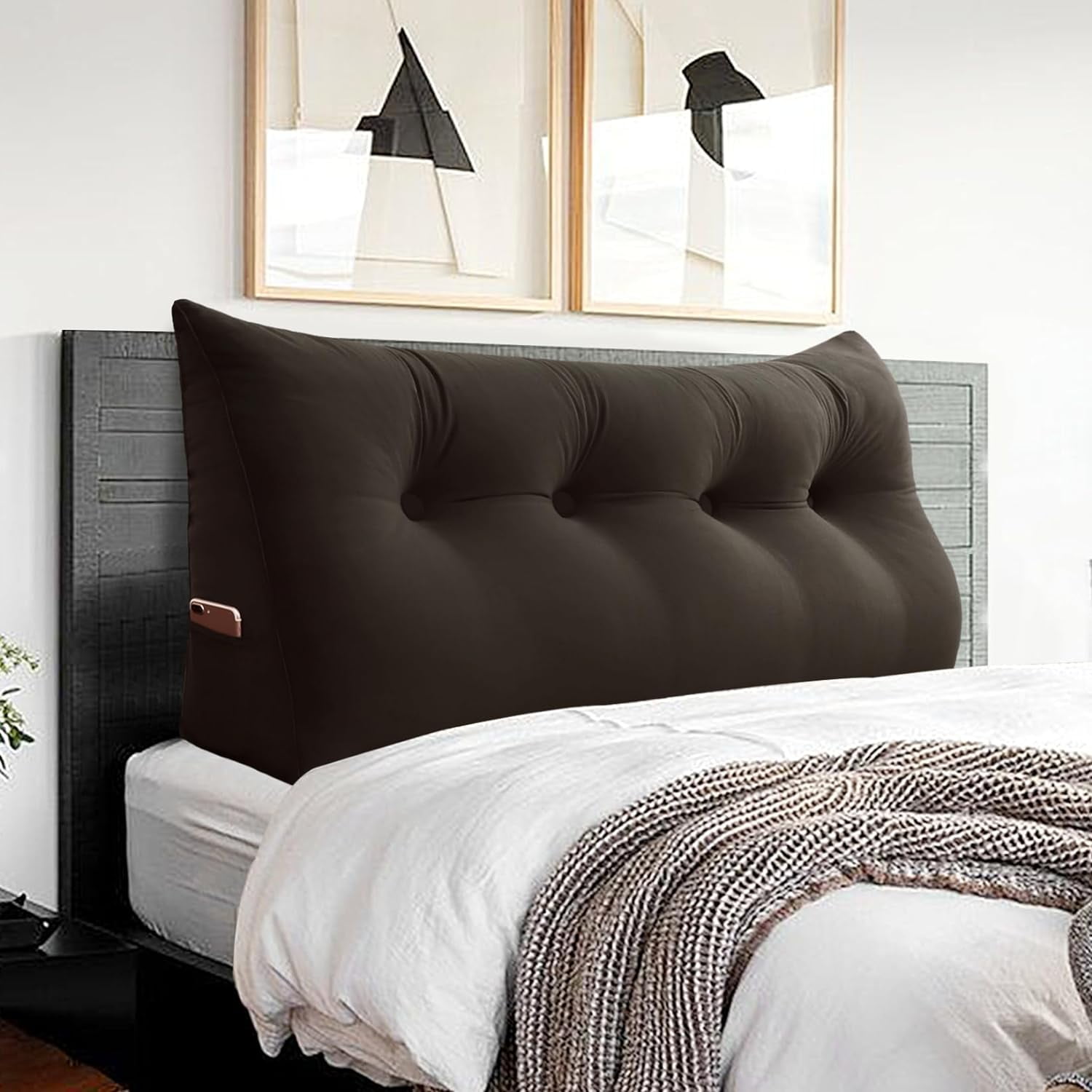 Headboard Wedge Pillow Large Bolster Triangle Reading Pillow Full Size