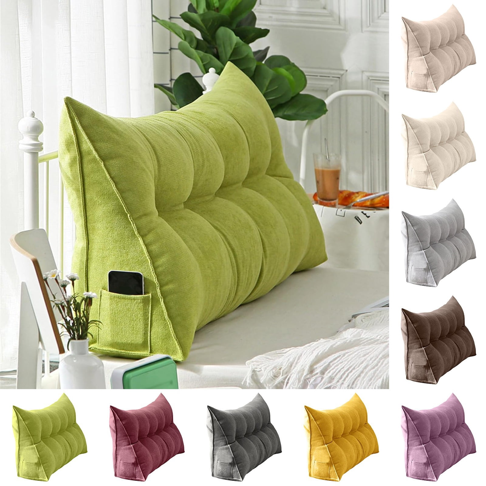 Headboard Wedge Pillows Twin for Dorm, Bed Triangular Headboard Pillow ...