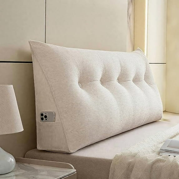 Headboard Wedge Pillows Twin XL for Dorm, Bed Triangular Headboard Pillow, Ergonomic Cute Bolster Cushion Headrest Backrest for Dorm Bed Sofa 59 * 15.7 * 4.7in Green