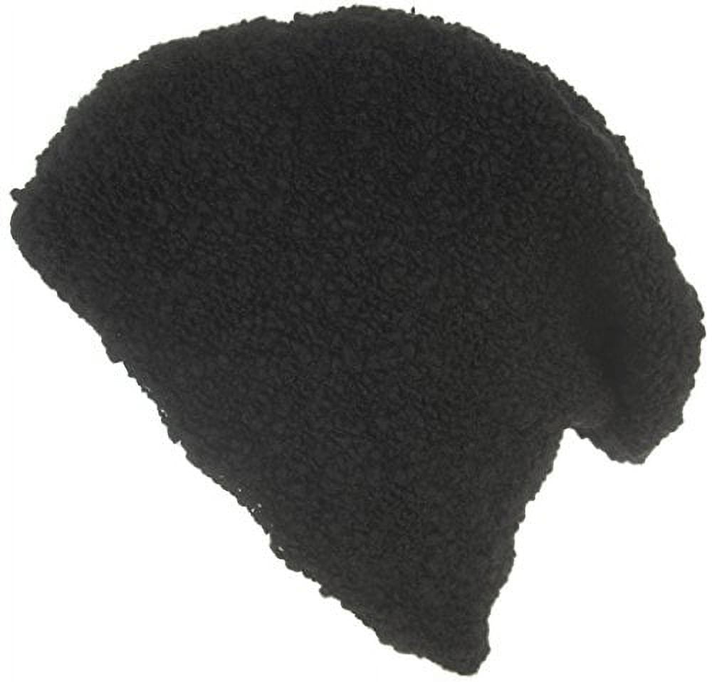 Headchange Popcorn Texture Slouch Knit Beanie (Black)