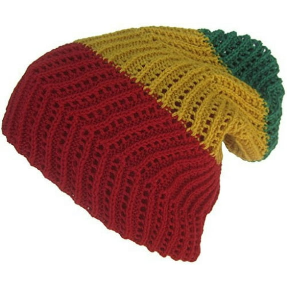 Headchange Ribbed Slouch Knit Beanie (Rasta)
