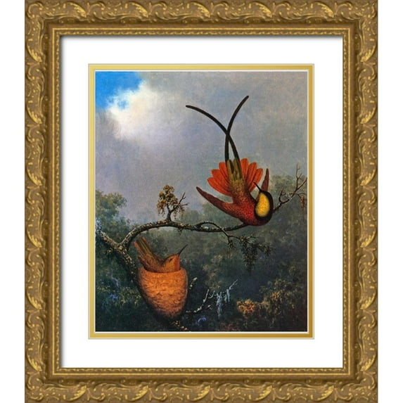 Heade, Martin Johnson 20x24 Gold Ornate Wood Framed with Double Matting Museum Art Print Titled - Crimson Topaz