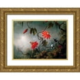 thumbnail image 1 of Heade, Martin Johnson 32x24 Gold Ornate Wood Framed with Double Matting Museum Art Print Titled - Passion Flowers And Hummingbirds, 1 of 4