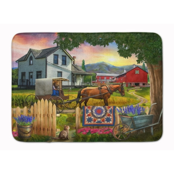 Headed Home for Dinner Farm Bath Mat Machine Washable  Anti-fatigue Memory Foam Kitchen Rug PTW2071RUG