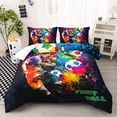 thumbnail image 1 of Headgear Soccer Comforter Set Full Size Fire Galaxy Soccer Ball Boys Bedding Set Soccer Sports Theme Bed in a Bag Goal Time Style Duvet Set 1 Quilt and 2 Pillowcases 3 PCS Soft microfiber, 1 of 6