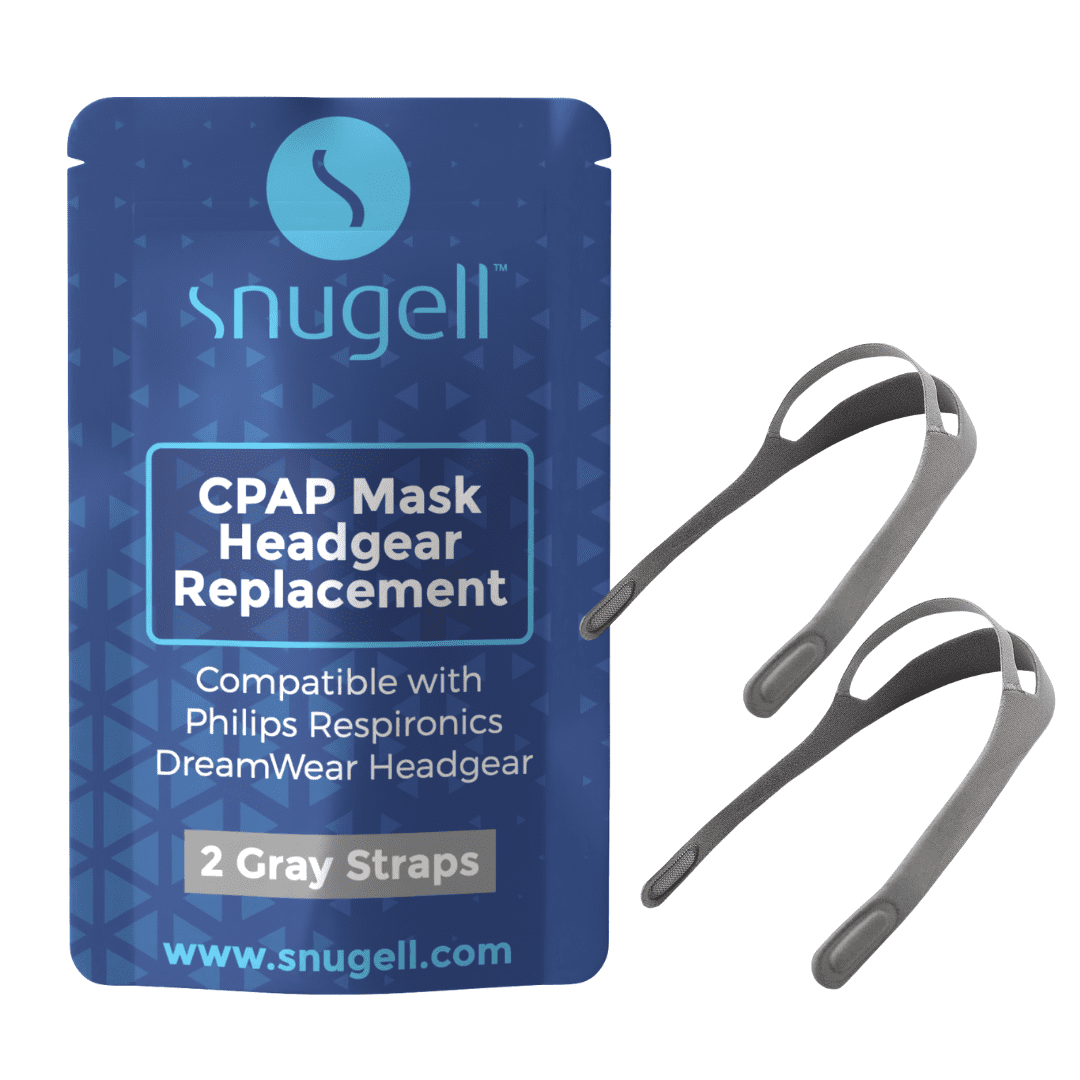 Headgear for Philips Respironics DreamWear Nasal CPAP Mask by Snugell Grey Color Pack of Two