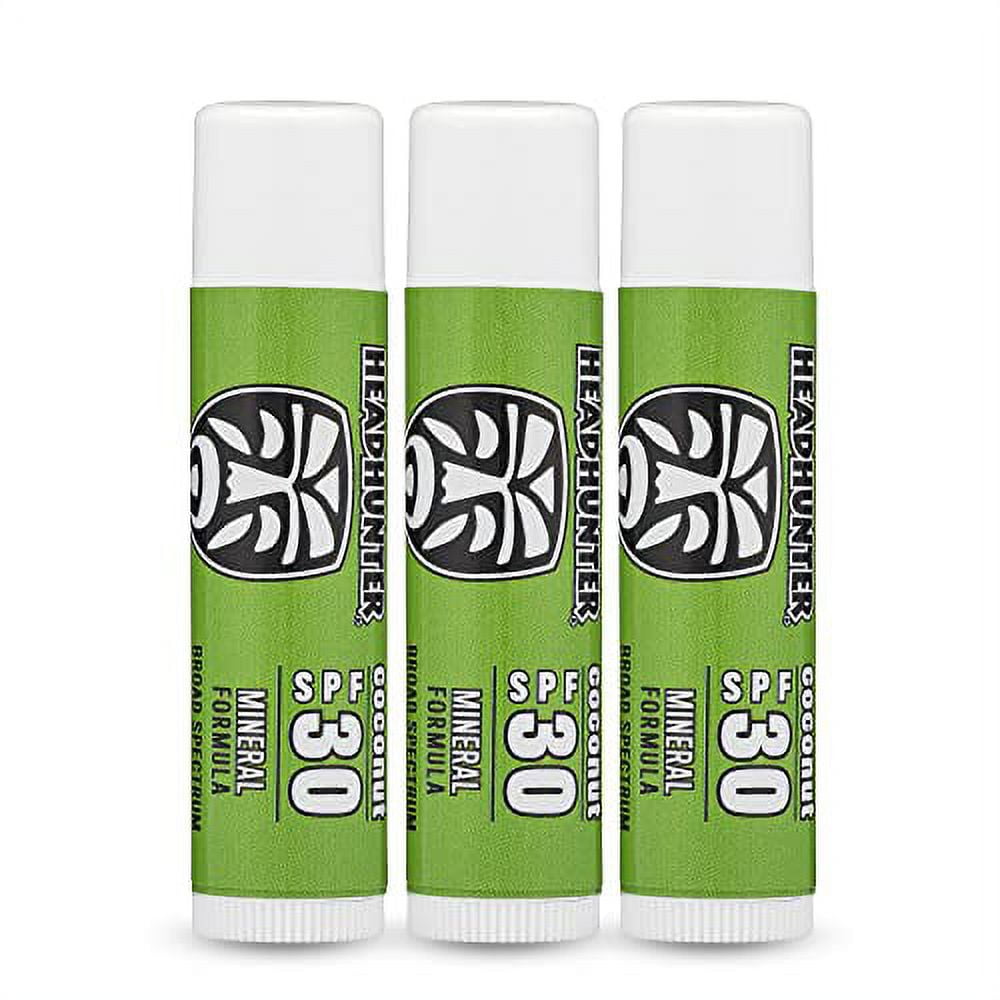 Headhunter Coconut Sport Chapstick Sunscreen SPF 30, Natural Mineral ...