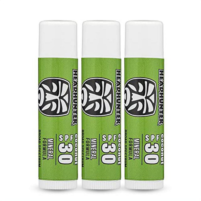 Headhunter Coconut Sport Chapstick Sunscreen SPF 30, Natural Mineral