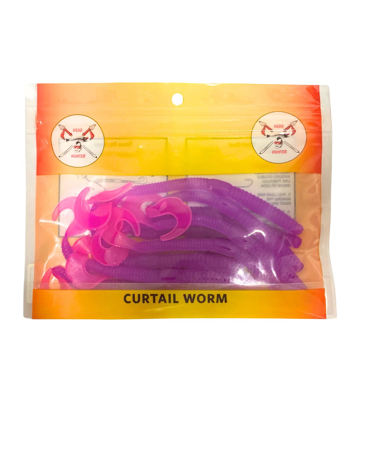 Headhunter Lures, Twirl Tail Worm, Purple Fire, 4in, 12ct