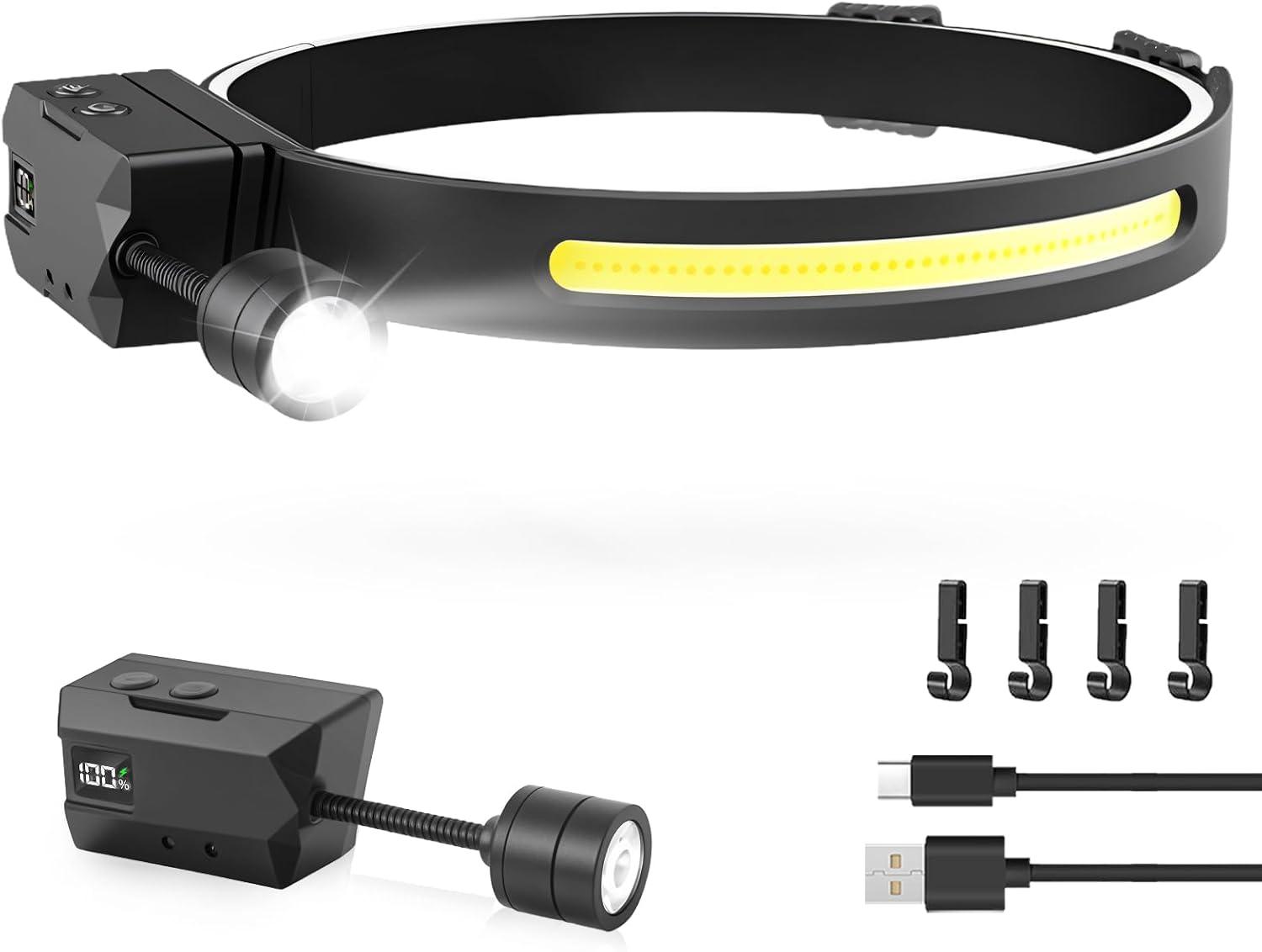 Headlamp 1 , Detachable 230? Wide Beam 2 in 1 Lamps with Motion Sensor ...
