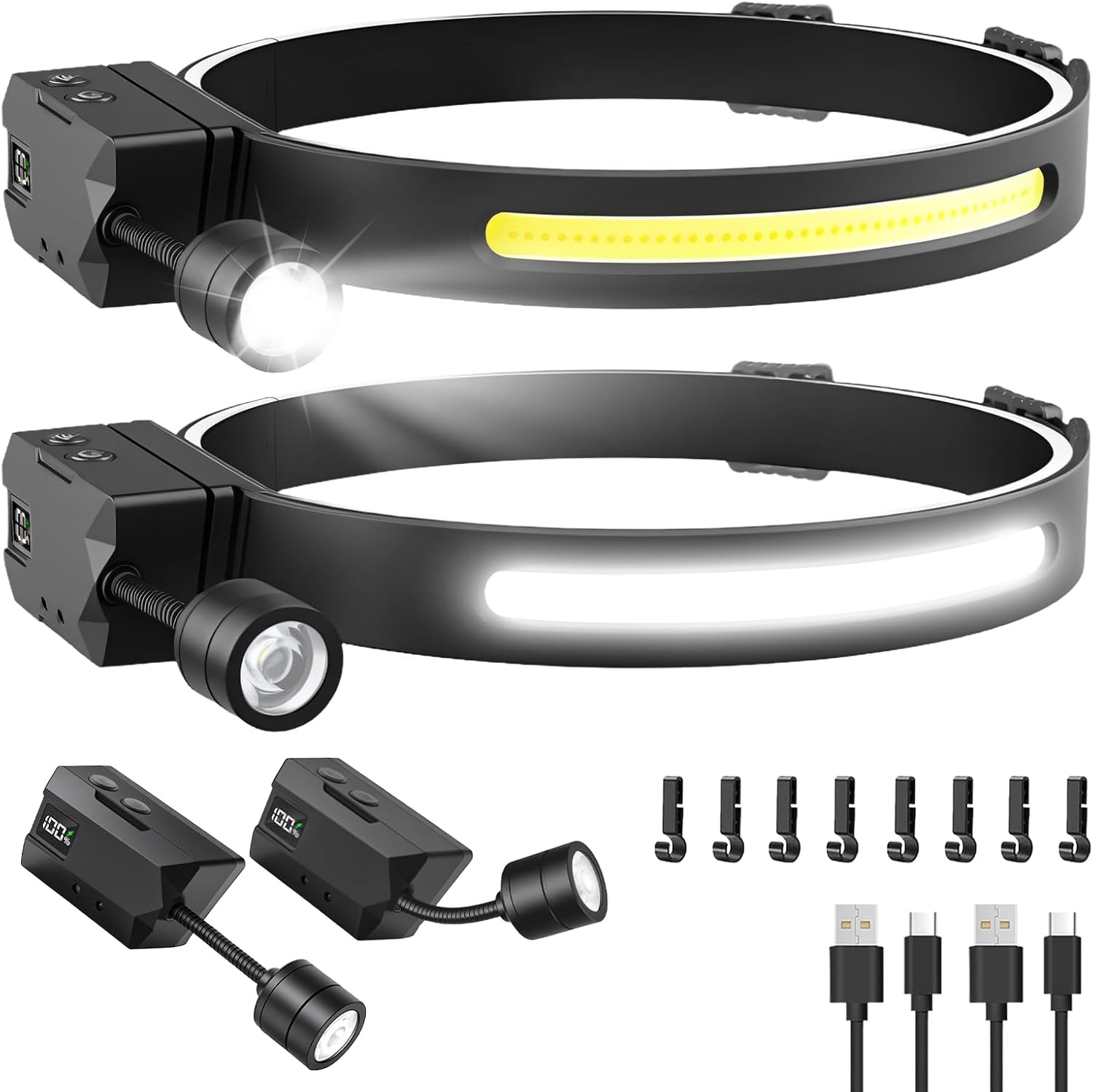 Headlamp 2 , Detachable 230? Wide Beam 2 in 1 Lamps with Motion Sensor ...