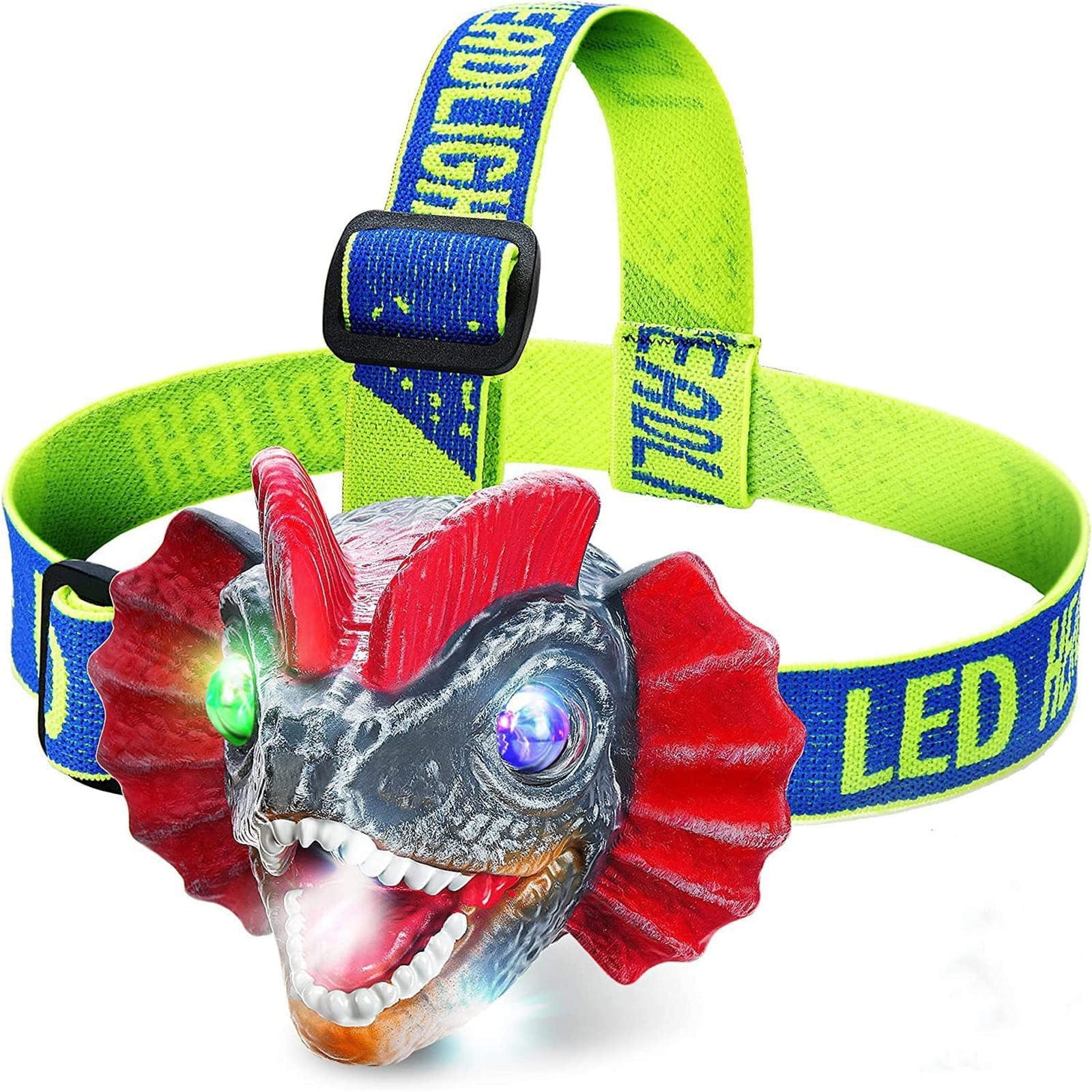 Lelefa Dinosaur Kids Headlamp, T-Rex Dinosaur Led Headlamp Flashlight, Dinosaur Toy Headlamp Flashlight With 4 Lighting Mode For Boys, Girls' Camping, Hiking, Reading And Party (Green