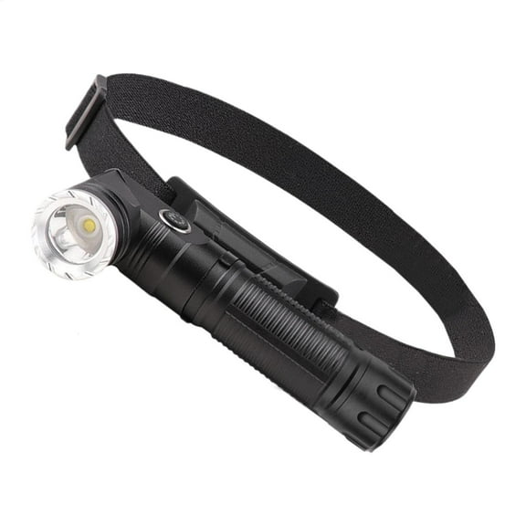 Headlamp Flashlight – Adjustable Brightness Handheld Work Light with Battery Display Rechargeable Rotating 90° Bezel Compact Pocket Sized High Performance Lighting for Tasks and Outdoors