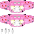 thumbnail image 1 of Headlamp Flashlight, Lumen Ultra-Light Bright LED Rechargeable Headlight with White Red Light, 2-Pack Waterproof Motion Sensor Head Lamp,8 Modes for Outdoor Camping Running Hiking Fishing, 1 of 6
