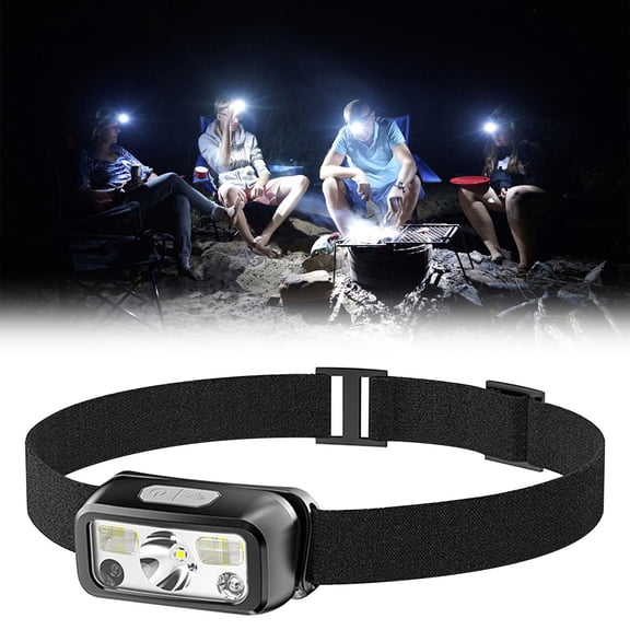 Headlamp Flashlight, TOUMENY Long-Lasting Bright LED Headlamp, Rechargeable Motion Sensor Red Light Head Light for Camping Hiking Running Caving