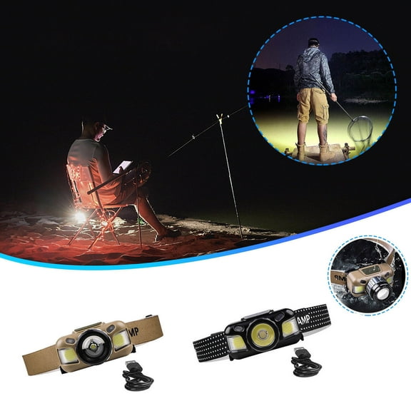 Headlamp Flashlight,Ultra-Light Bright LED Rechargeable Headlight with White Red Light,2-Pack Waterproof Motion Sensor Head Lamp,4 Mode for Outdoor Camping Running Hiking Fishing