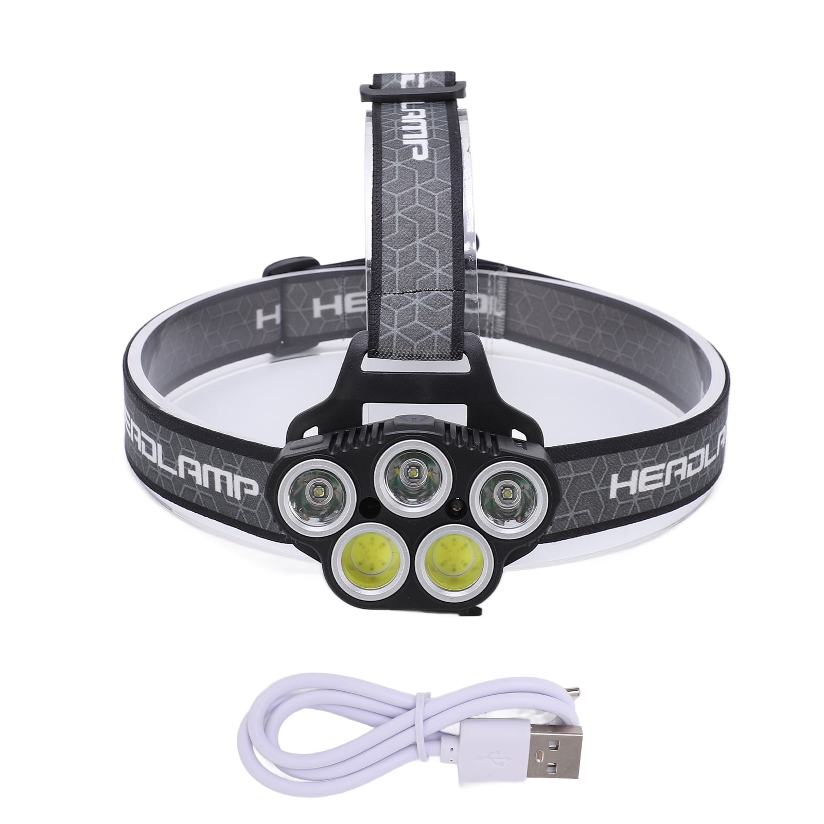 Headlamp Rechargeable IPX4 Waterproof Six Levels Adjustable Easily Use
