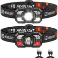 thumbnail image 1 of Headlamp Rechargeable, LED Headlamp with Red Light, 2Pack Headlamps for Adults, Head Lamps LED Rechargeable, Headlight Motion Sensor, Head Lights for Forehead Hardhat Running Hunting Camping, 1 of 6