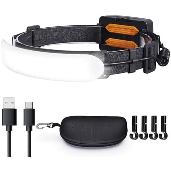 Headlamp Rechargeable PRO+,7500mAh 1500 Lumen Super Bright 230°Beam LED Head Lamp,Head Lights for Forehead,3 Modes,IPX6 Headlamps for Adults Camping/Mechanic/Hard Hat