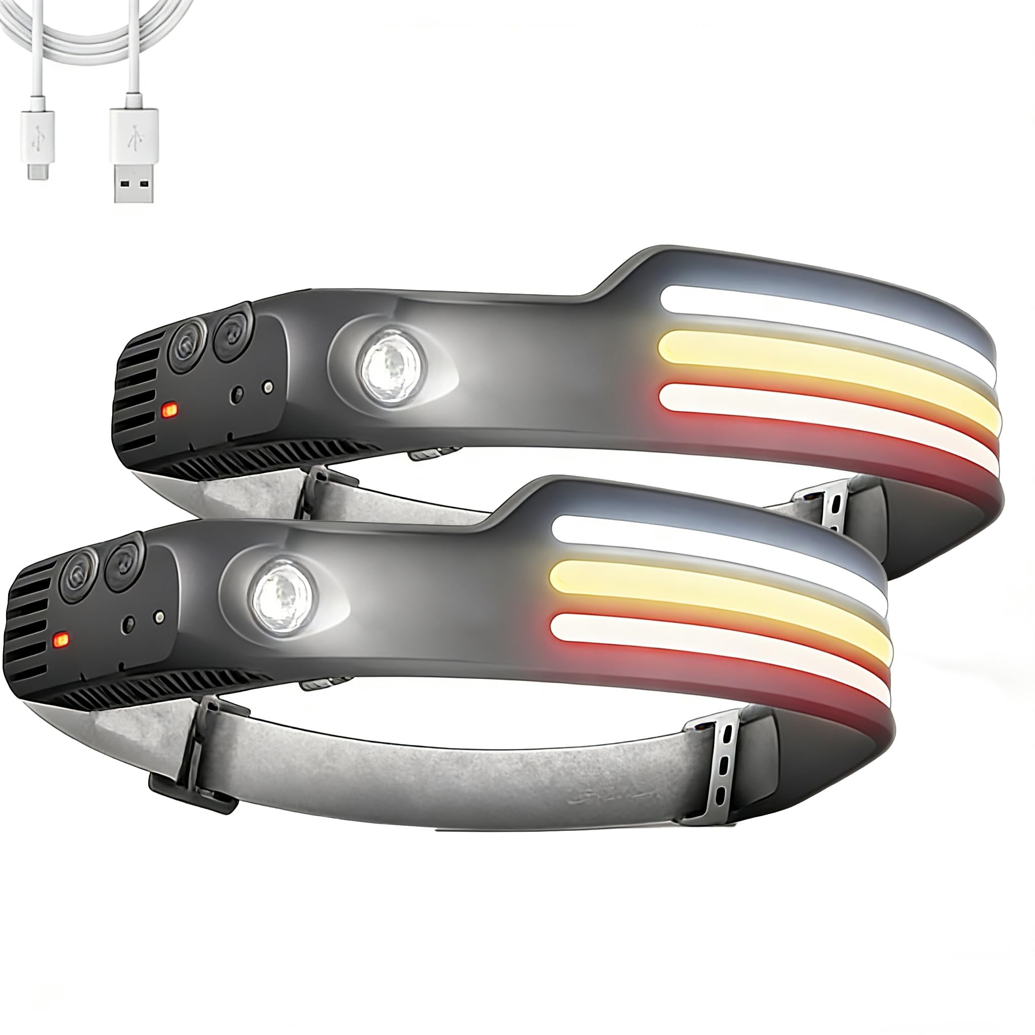 Headlamp, Ultra-Bright 1000lm Light 230° LED Headlamp with 10 Different Modes, 230° Wide Beam Head Lamp with Motion Sensor for Adults, Waterproof Lightweight Outdoor Camping Hiking