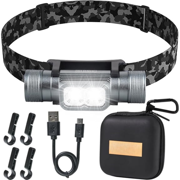 Headlamp for - 1000 Lumens Bright 60 ft Beam Flashlight - Lightweight, Heavy-Duty, IPX4, Hard Hat Light - Camping Gear- Lights for Forehead, Camo