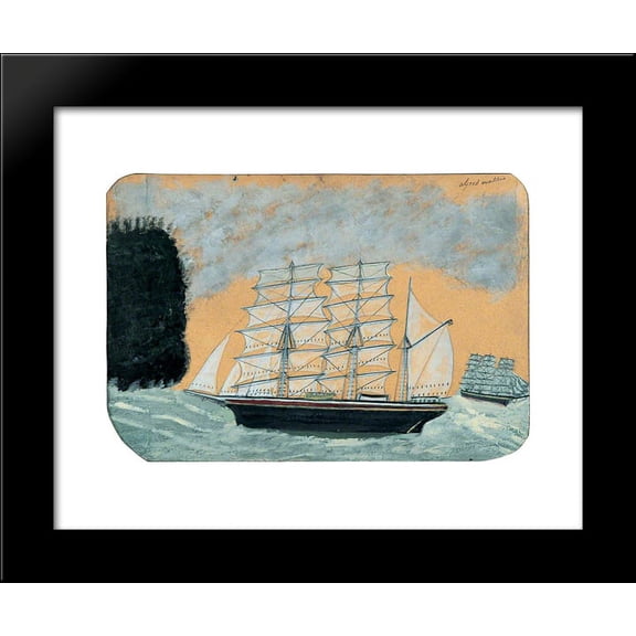 Headland with two three-masters 20x24 Framed Art Print by Alfred Wallis