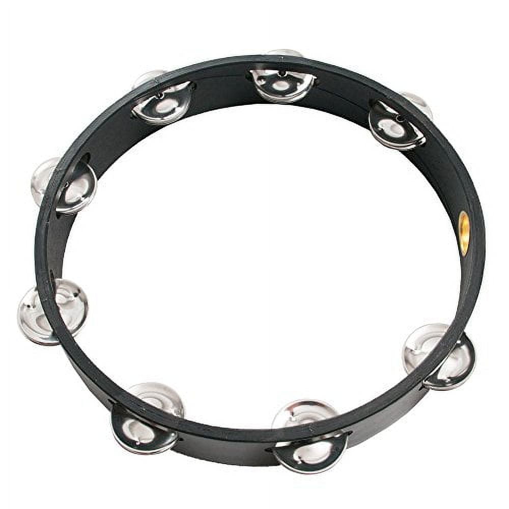 Headless 10 inch Tambourine (Single Jingle; Black; (Teen/Adult)