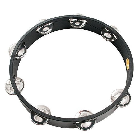 Headless 10 inch Tambourine (Single Jingle; Black; (Teen/Adult)