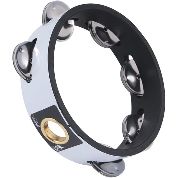 Headless 6 inch Tambourine (Single Jingle; White; Teen/Adult)