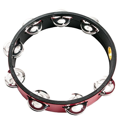 Headless 8 inch Tambourine (Single Jingle; Red; Teen/Adult)