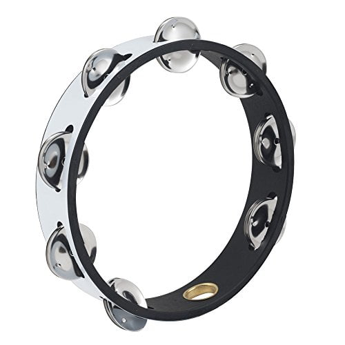 Headless 8 inch Tambourine (Single Jingle; White; Teen/Adult)