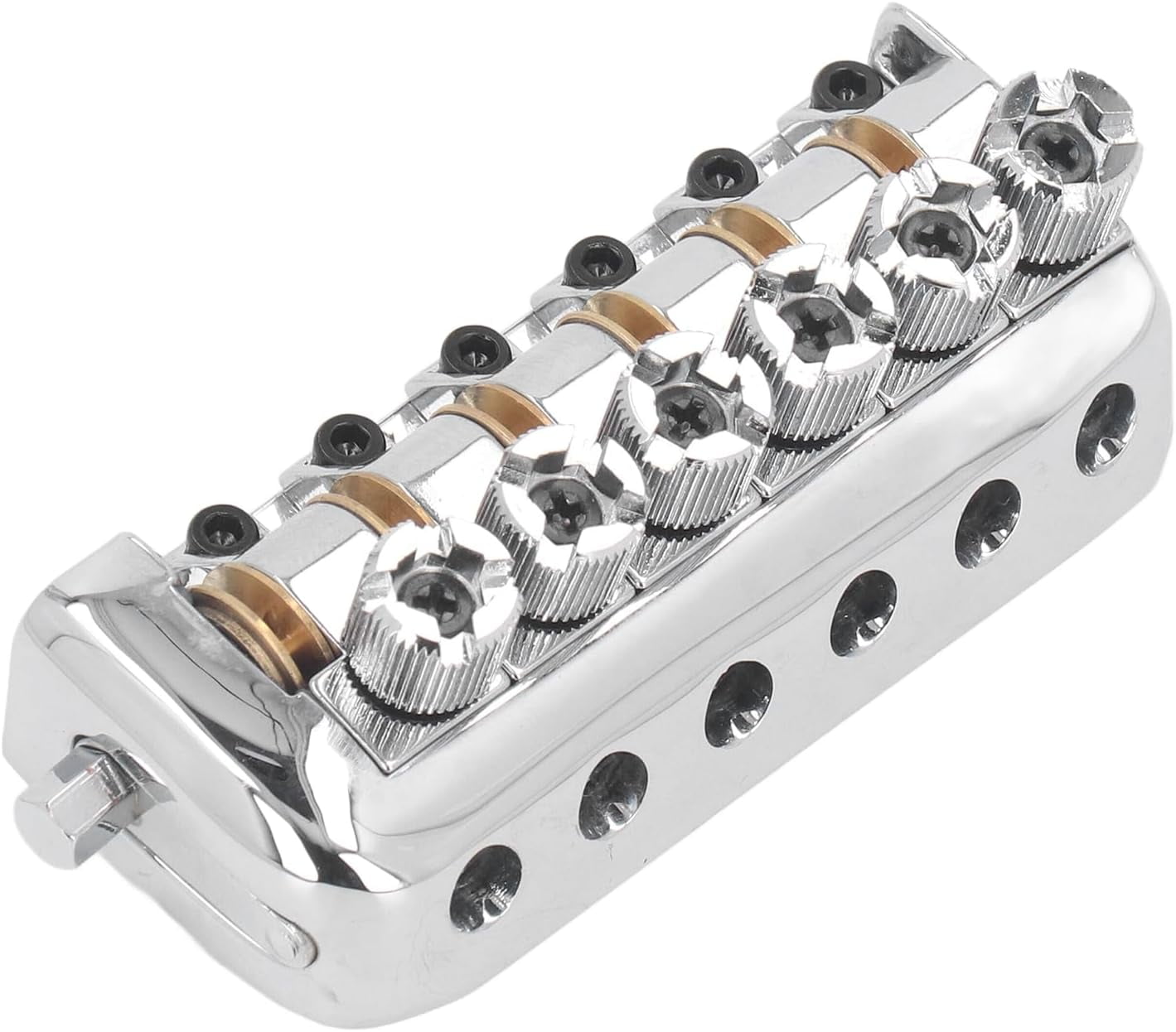 Guyker Headless Roller Saddle Tremolo Bridge For Headless 6 String Guitar Replacement W1003 Black