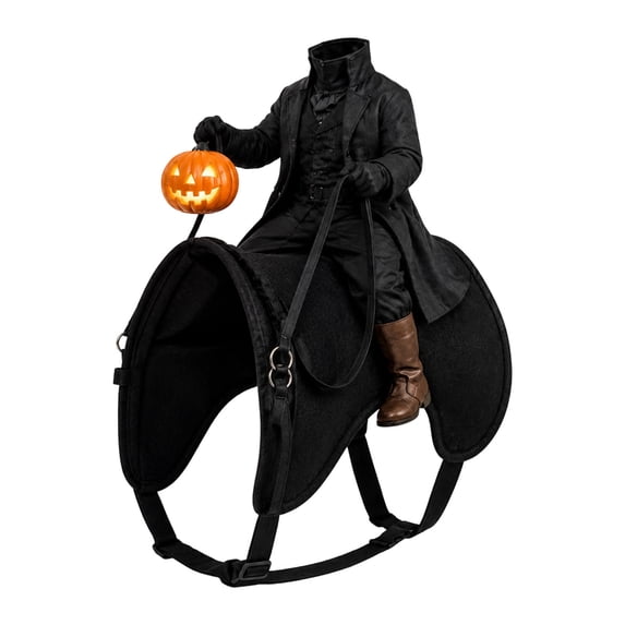 Cat Riding Food Headless Horseman Cat 3D Riding Pet Outfit with Pumpkin Lantern ...