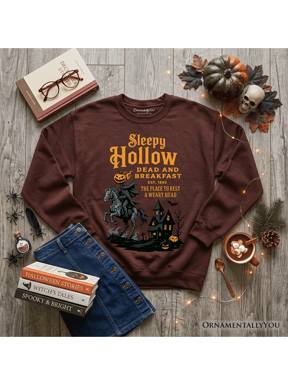 Headless Horseman Sleepy Hollow Halloween Vintage Sweatshirt, Dead and Breakfast Retro Sweater