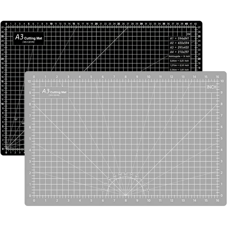 Headley Tools 12 x 18 Inch Self Healing Cutting Mat, Durable Rotary Cutting  Mat Double Sided 5-Ply Gridded A3 Cutting Board for Craft, Fabric,  Quilting, Sewing, Scrapbooking Project, Grey/Black 