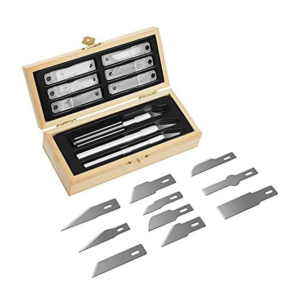 Headley Tools Precision Craft Hobby Knife Set (38pcs) with Wooden Chest