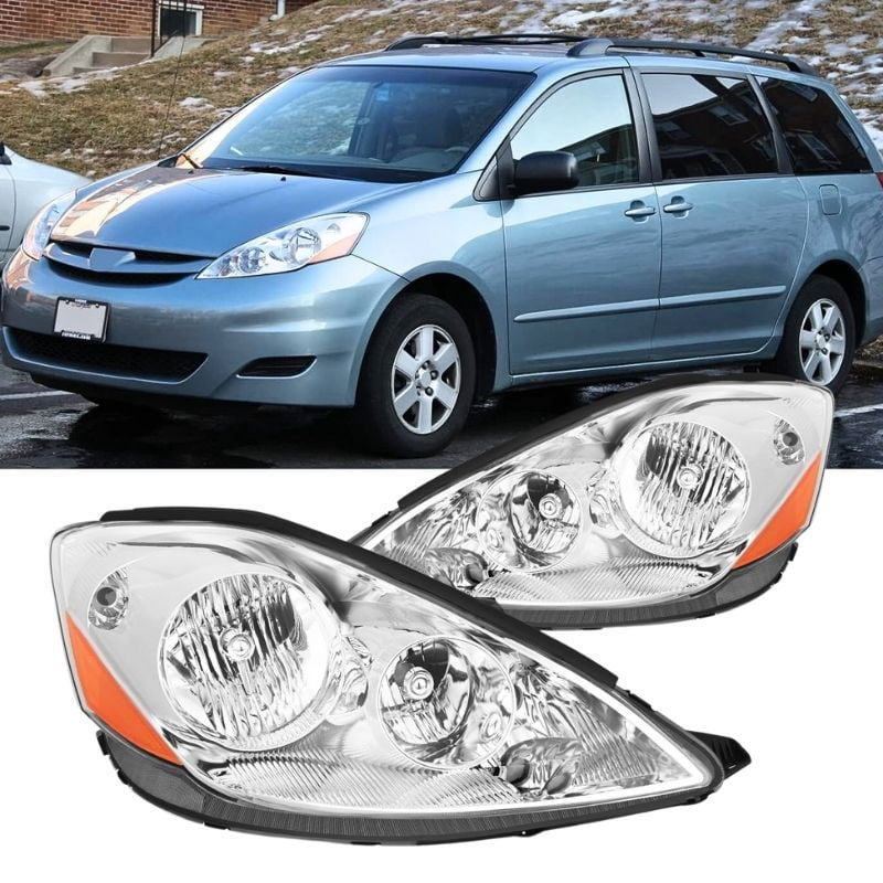 Headlight Assembly for 2006 2007 2008 2009 2010 Toyota Sienna Chrome ...