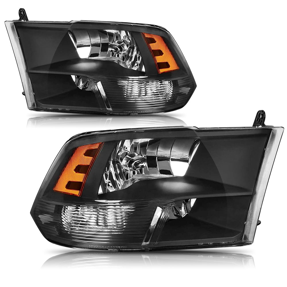 Spec-D Tuning Black Housing Smoke Lens Projector Headlights Switchback LED  Signal Compatible with 2009-2019 Dodge Ram 1500, 2010-2019 Dodge Ram  2500/3500 Left + Right Pair Headlamps Assembly : Automotive 