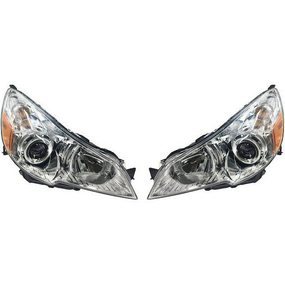 Headlight Assembly - Chrome - Compatible with 2013 - 2014 Subaru Legacy