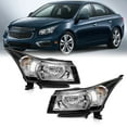 thumbnail image 1 of Headlight Assembly Compatible with 2011 2012 2013 2014 2015 Chevy Cruze 2016 Cruze Limited Replacement Headlamp Chrome Housing Clear Reflector Driver and Passenger Side, 1 of 9