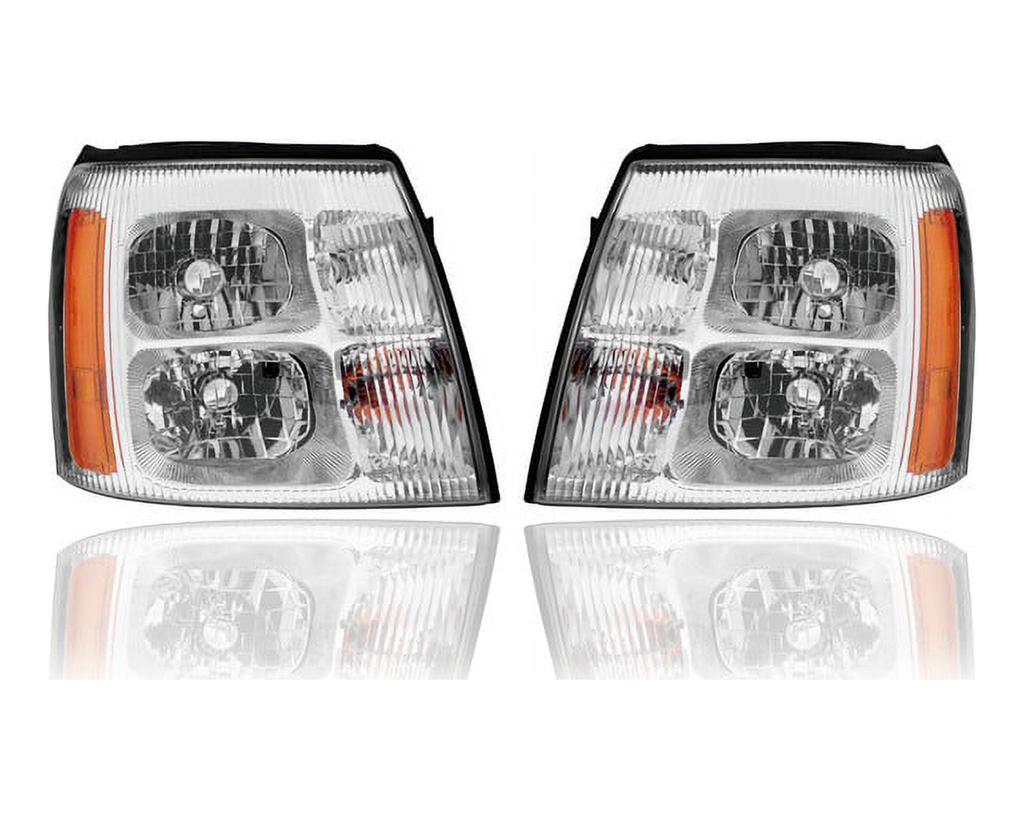 Headlight Assembly - Compatible/Replacement for '03-06 Cadillac Escalade/EXT/ESV  - HID Type Without HID Kit - Pair, Left Driver + Right Passenger Set -  19208223, 19208222 
