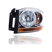Headlight Assembly - Compatible/Replacement for 06-06 Dodge RAM Pickup 1500/2500/3500 - Halogen, Chrome Interior Bezel - Left Hand - Driver - 55077795AD