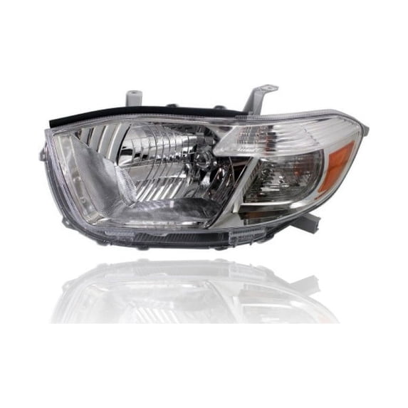 Headlight Assembly - Compatible/Replacement for '08-10 Toyota Highlander Base/SE/Limited (North American Built) - Halogen, White Chrome Bezel - Left Hand - Driver - 811500E110 - CAPA