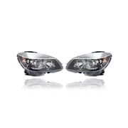 Headlight Assembly - Compatible/Replacement for 08-11 Mercedes-Benz C230/250/300/350/63 - Halogen, Black Interior Bezel - Pair, Left Driver + Right Passenger Set - 2048202239, 2048202139